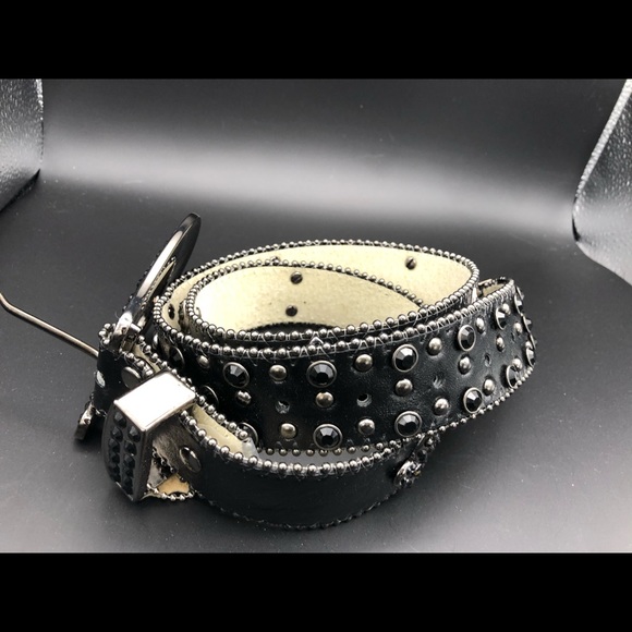Leather Rhinestone Bling Belt - Picture 6 of 7
